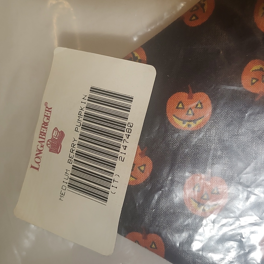 Longaberger Medium Berry Basket Liner NIP Halloween Jack-o'-lantern Print
